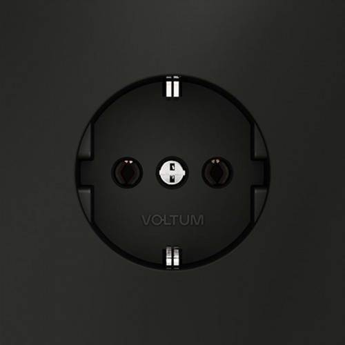Розетка 1-м СП S70 16А с заземл. механизм черн. матов. Voltum VLS040108