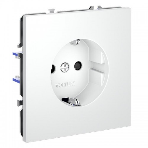 Розетка 1-м СП S70 16А с заземл. защ. шторки механизм бел. матов. Voltum VLS040202