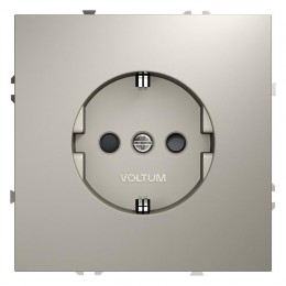 Розетка 1-м СП S70 16А с заземл. защ. шторки механизм кашемир Voltum VLS040203