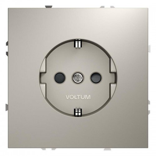 Розетка 1-м СП S70 16А с заземл. защ. шторки механизм кашемир Voltum VLS040203
