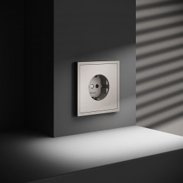 Розетка 1-м СП S70 16А с заземл. защ. шторки механизм кашемир Voltum VLS040203