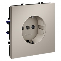 Розетка 1-м СП S70 16А с заземл. защ. шторки механизм кашемир Voltum VLS040203