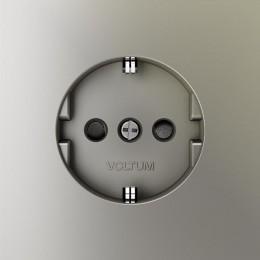 Розетка 1-м СП S70 16А с заземл. защ. шторки механизм шелк Voltum VLS040204