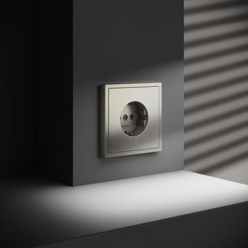 Розетка 1-м СП S70 16А с заземл. защ. шторки механизм шелк Voltum VLS040204