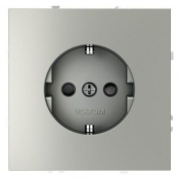 Розетка 1-м СП S70 16А с заземл. защ. шторки механизм сталь Voltum VLS040205