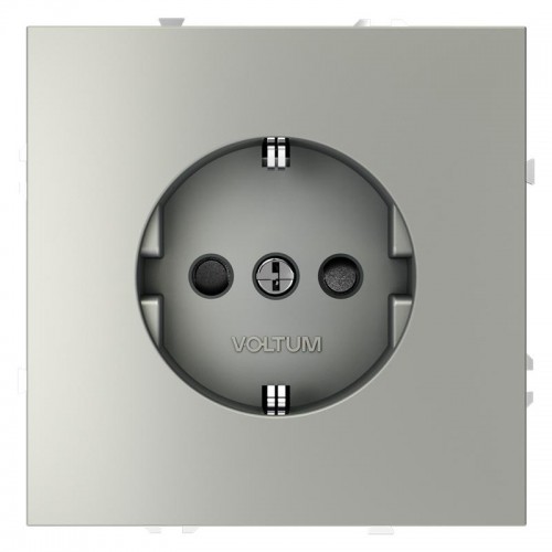 Розетка 1-м СП S70 16А с заземл. защ. шторки механизм сталь Voltum VLS040205