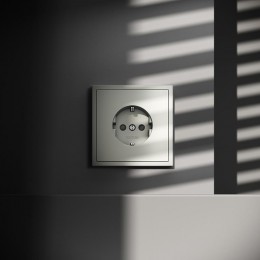 Розетка 1-м СП S70 16А с заземл. защ. шторки механизм сталь Voltum VLS040205