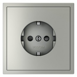 Розетка 1-м СП S70 16А с заземл. защ. шторки механизм сталь Voltum VLS040205