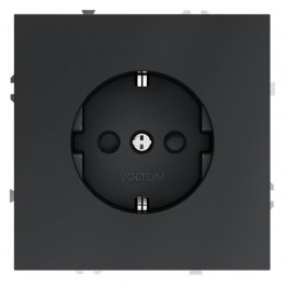 Розетка 1-м СП S70 16А с заземл. защ. шторки механизм графит Voltum VLS040207