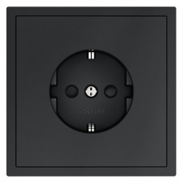Розетка 1-м СП S70 16А с заземл. защ. шторки механизм графит Voltum VLS040207