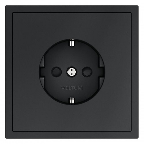 Розетка 1-м СП S70 16А с заземл. защ. шторки механизм графит Voltum VLS040207