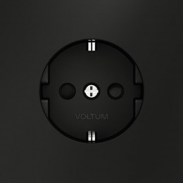 Розетка 1-м СП S70 16А с заземл. защ. шторки механизм черн. матов. Voltum VLS040208