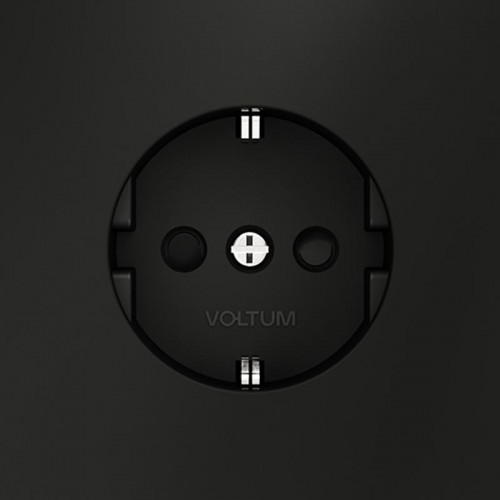 Розетка 1-м СП S70 16А с заземл. защ. шторки механизм черн. матов. Voltum VLS040208