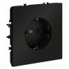 Розетка 1-м СП S70 16А с заземл. защ. шторки механизм черн. матов. Voltum VLS040208