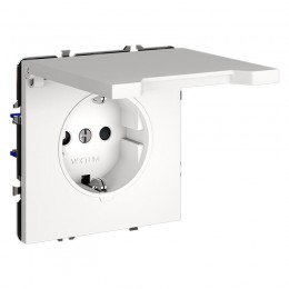 Розетка 1-м СП S70 16А с заземл. защ. шторки + крышка механизм бел. матов. Voltum VLS040302