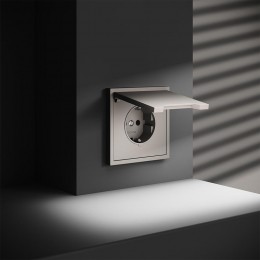 Розетка 1-м СП S70 16А с заземл. защ. шторки + крышка механизм кашемир Voltum VLS040303