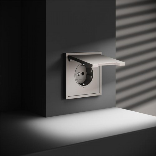 Розетка 1-м СП S70 16А с заземл. защ. шторки + крышка механизм кашемир Voltum VLS040303