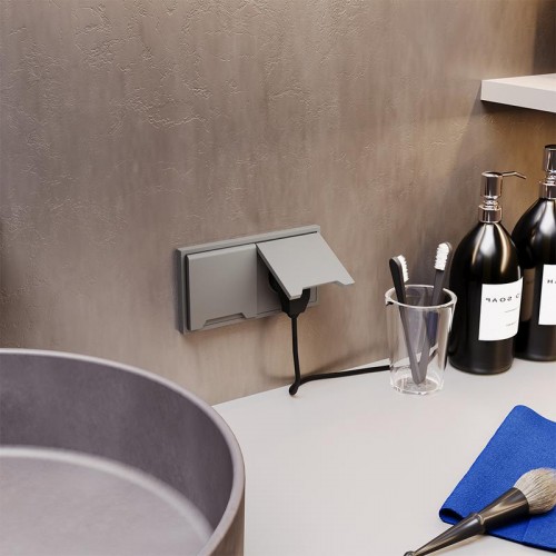 Розетка 1-м СП S70 16А с заземл. защ. шторки + крышка механизм кашемир Voltum VLS040303