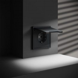 Розетка 1-м СП S70 16А с заземл. защ. шторки + крышка механизм графит Voltum VLS040307