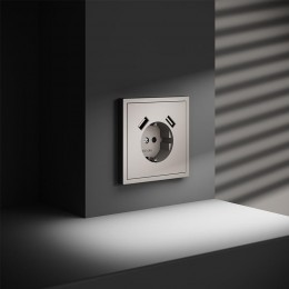 Розетка 1-м СП S70 16А с USB A+A с заземл. защ. шторки механизм кашемир Voltum VLS040403