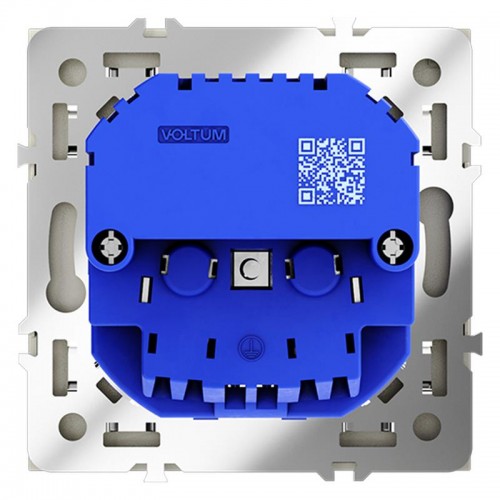 Розетка 1-м СП S70 16А с USB A+A с заземл. защ. шторки механизм сталь Voltum VLS040405