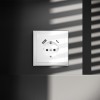 Розетка 1-м СП S70 16А с USB тип A+С механизм с заземл. защ. шторки бел. глянцевый Voltum VLS040501