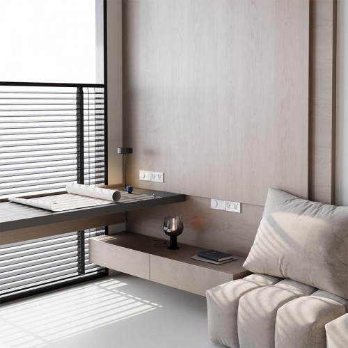 Розетка 1-м СП S70 16А с USB тип A+С механизм с заземл. защ. шторки бел. глянцевый Voltum VLS040501