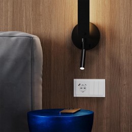 Розетка 1-м СП S70 16А с USB тип A+С механизм с заземл. защ. шторки бел. глянцевый Voltum VLS040501