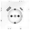 Розетка 1-м СП S70 16А с USB A+С с заземл. защ. шторки механизм бел. матов. Voltum VLS040502