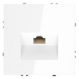 Розетка компьютерная 1-м СП S70 RJ45 кат.6 механизм бел. глянцевый Voltum VLS060101