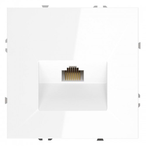 Розетка компьютерная 1-м СП S70 RJ45 кат.6 механизм бел. глянцевый Voltum VLS060101