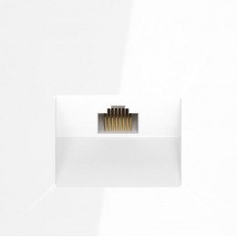 Розетка компьютерная 1-м СП S70 RJ45 кат.6 механизм бел. глянцевый Voltum VLS060101