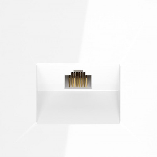 Розетка компьютерная 1-м СП S70 RJ45 кат.6 механизм бел. глянцевый Voltum VLS060101