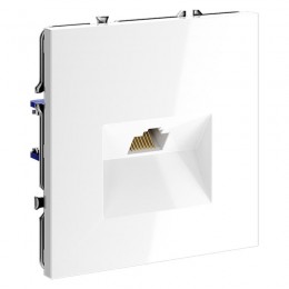 Розетка компьютерная 1-м СП S70 RJ45 кат.6 механизм бел. глянцевый Voltum VLS060101