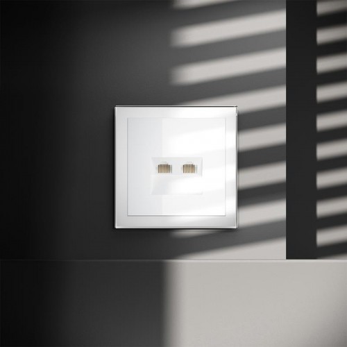 Розетка компьютерная 2-м СП S70 RJ45 + RJ45 кат.6 механизм бел. глянцевый Voltum VLS060201