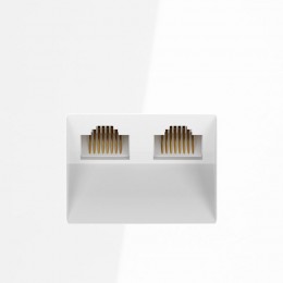 Розетка компьютерная 2-м СП S70 RJ45 + RJ45 кат.6 механизм бел. глянцевый Voltum VLS060201