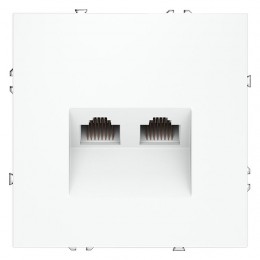 Розетка компьютерная 2-м СП S70 RJ45 + RJ45 кат.6 механизм бел. матов. Voltum VLS060202