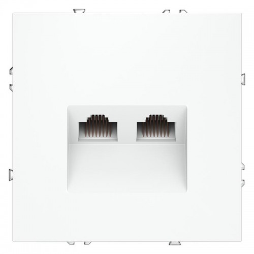 Розетка компьютерная 2-м СП S70 RJ45 + RJ45 кат.6 механизм бел. матов. Voltum VLS060202