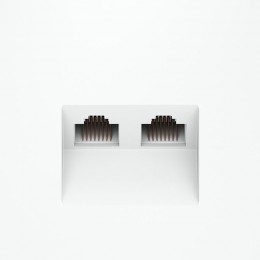 Розетка компьютерная 2-м СП S70 RJ45 + RJ45 кат.6 механизм бел. матов. Voltum VLS060202