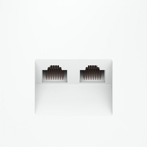 Розетка компьютерная 2-м СП S70 RJ45 + RJ45 кат.6 механизм бел. матов. Voltum VLS060202