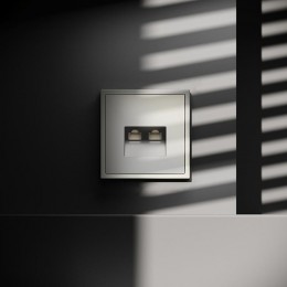 Розетка компьютерная 2-м СП S70 RJ45 + RJ45 кат.6 механизм шелк Voltum VLS060204