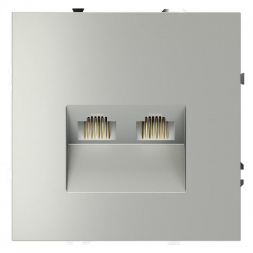 Розетка компьютерная 2-м СП S70 RJ45 + RJ45 кат.6 механизм сталь Voltum VLS060205