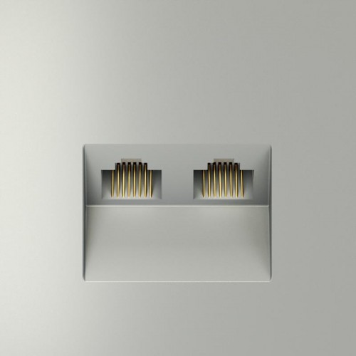 Розетка компьютерная 2-м СП S70 RJ45 + RJ45 кат.6 механизм сталь Voltum VLS060205