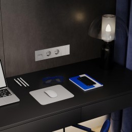 Розетка компьютерная 2-м СП S70 RJ45 + RJ45 кат.6 механизм сталь Voltum VLS060205