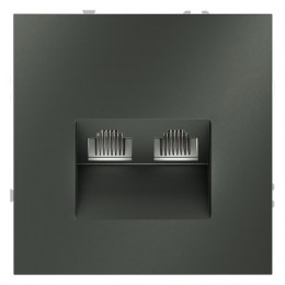 Розетка компьютерная 2-м СП S70 RJ45 + RJ45 кат.6 механизм титан Voltum VLS060206