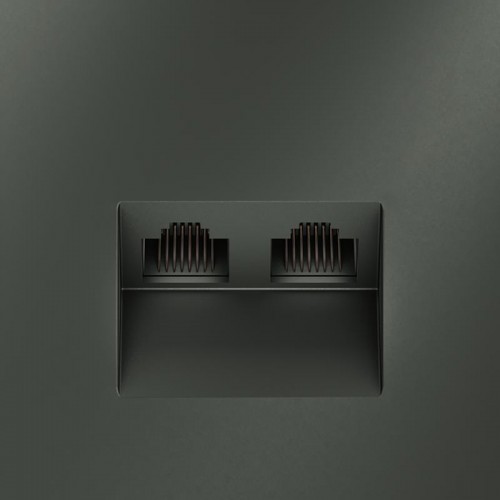 Розетка компьютерная 2-м СП S70 RJ45 + RJ45 кат.6 механизм титан Voltum VLS060206