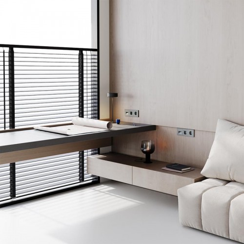 Розетка компьютерная 2-м СП S70 RJ45 + RJ45 кат.6 механизм титан Voltum VLS060206