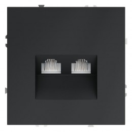 Розетка компьютерная 2-м СП S70 RJ45 + RJ45 кат.6 механизм графит Voltum VLS060207