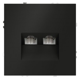 Розетка компьютерная 2-м СП S70 RJ45 + RJ45 кат.6 механизм черн. матов. Voltum VLS060208