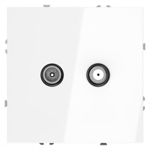 Розетка телевизионная оконечная TV + SAT 2-м СП S70 механизм бел. глянцевый Voltum VLS060401